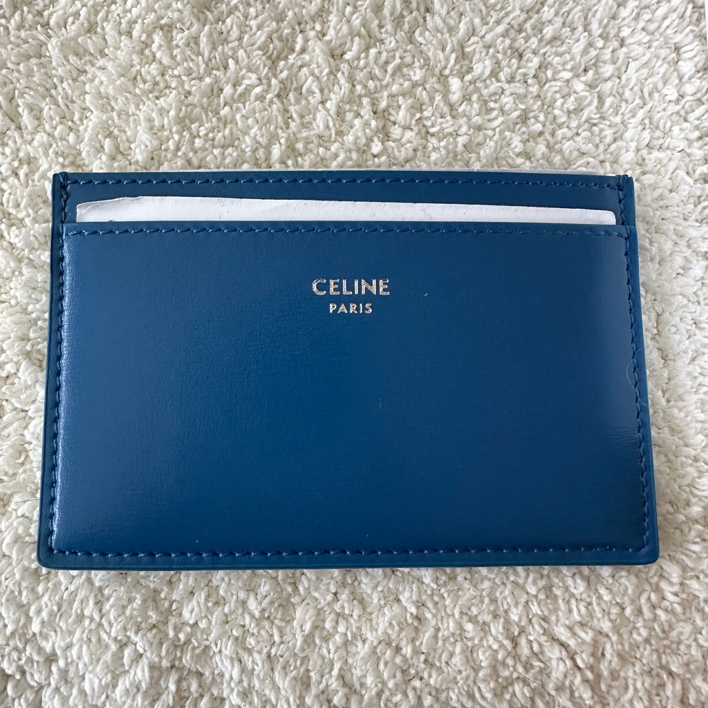 Celine Blue Leather Card Holder